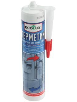 Герметик ECOLUX, акриловый, санитарный, белый, 290 мл