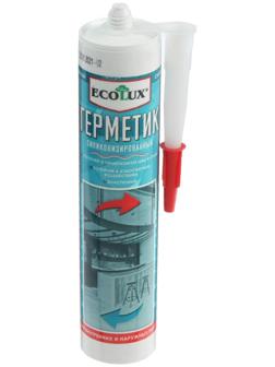 Герметик ECOLUX, силиконизированный, белый, 290 мл