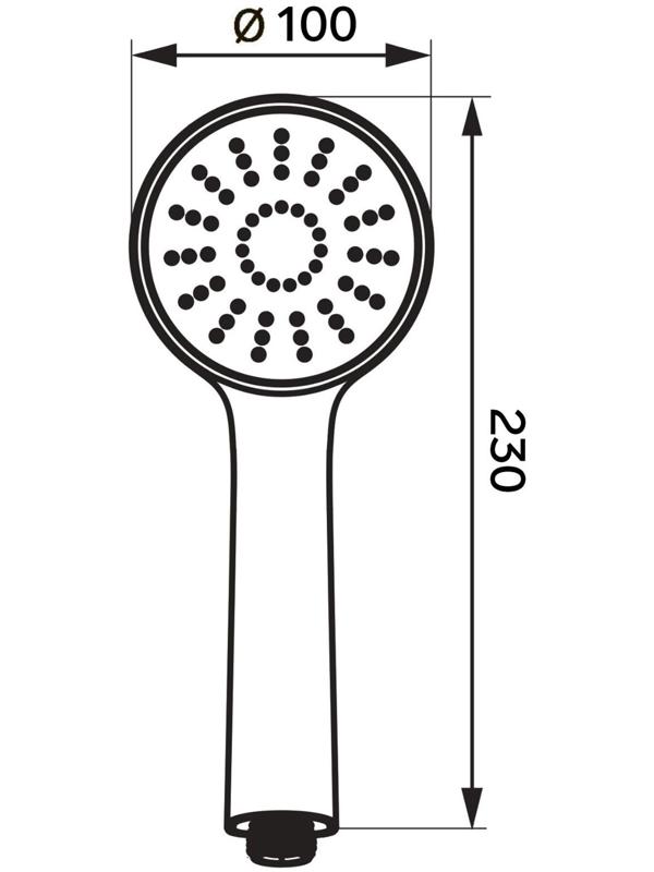 Душевая лейка ZEIN Z0501, пластик, средняя, 5 режимов, хром