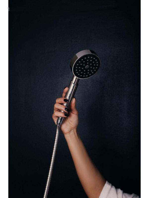 Душевая лейка ZEIN Z0114, пластик, цилиндрической формы, 1 режим, хром