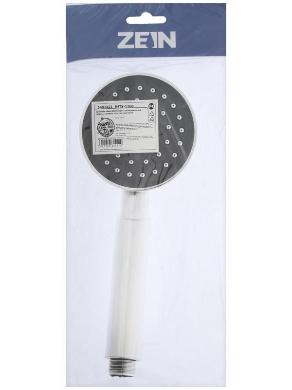 Душевая лейка ZEIN Z0114, пластик, цилиндрической формы, 1 режим, хром