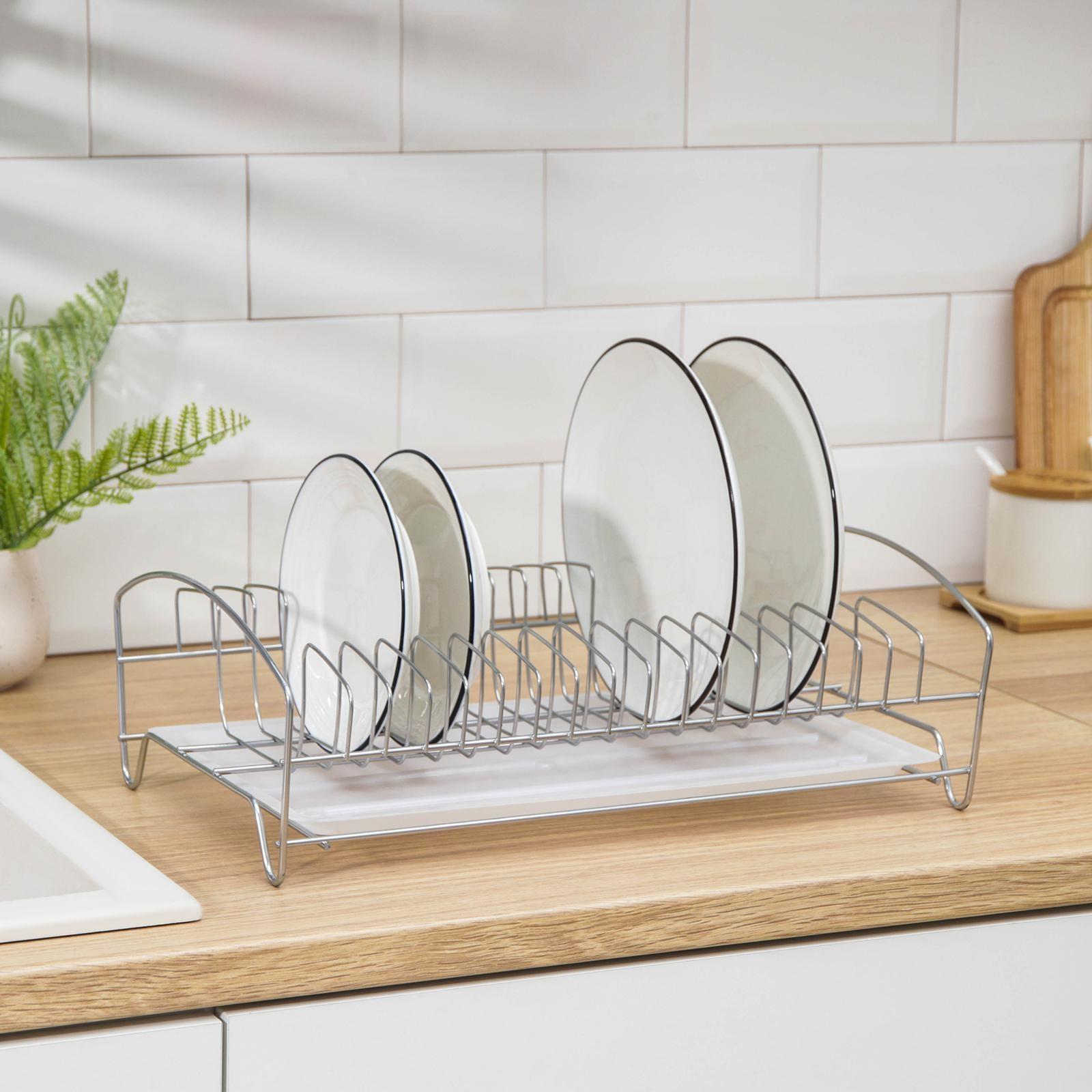 Сушилка для посуды с поддоном, 39×25×12 см, цвет хром