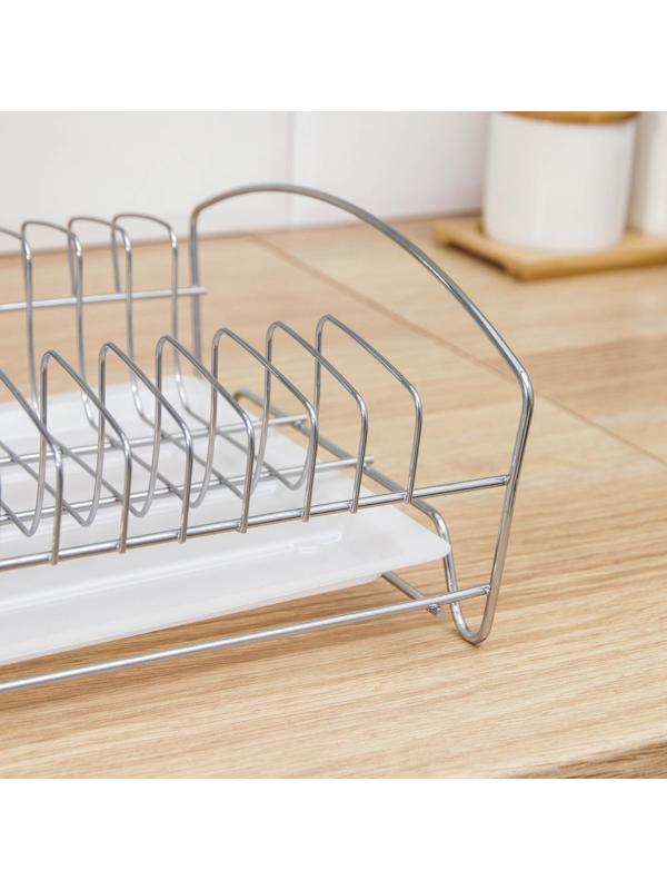 Сушилка для посуды с поддоном, 39×25×12 см, цвет хром