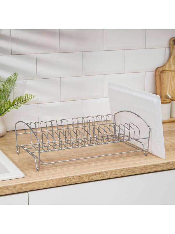 Сушилка для посуды с поддоном, 39×25×12 см, цвет хром