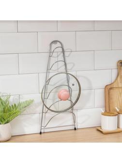 Подставка для крышек подвесная, 19,5×9×46 см, цвет хром