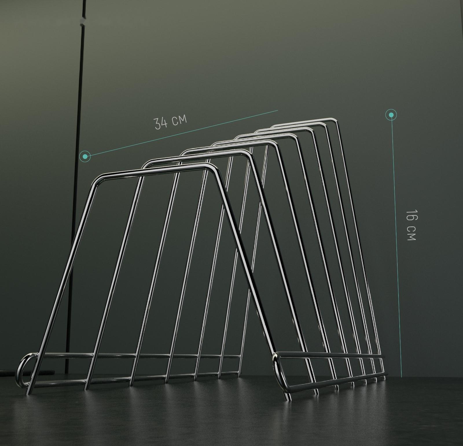 Подставка для крышек, 34×18×16 см, цвет хром