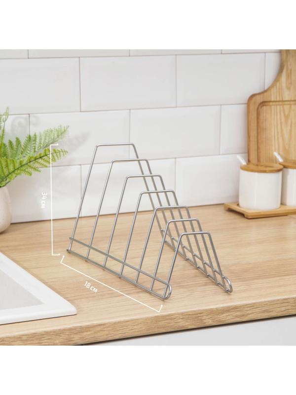 Подставка для крышек, 34×18×16 см, цвет хром