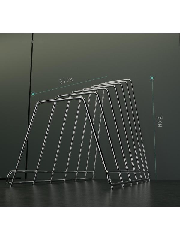 Подставка для крышек, 34×18×16 см, цвет хром