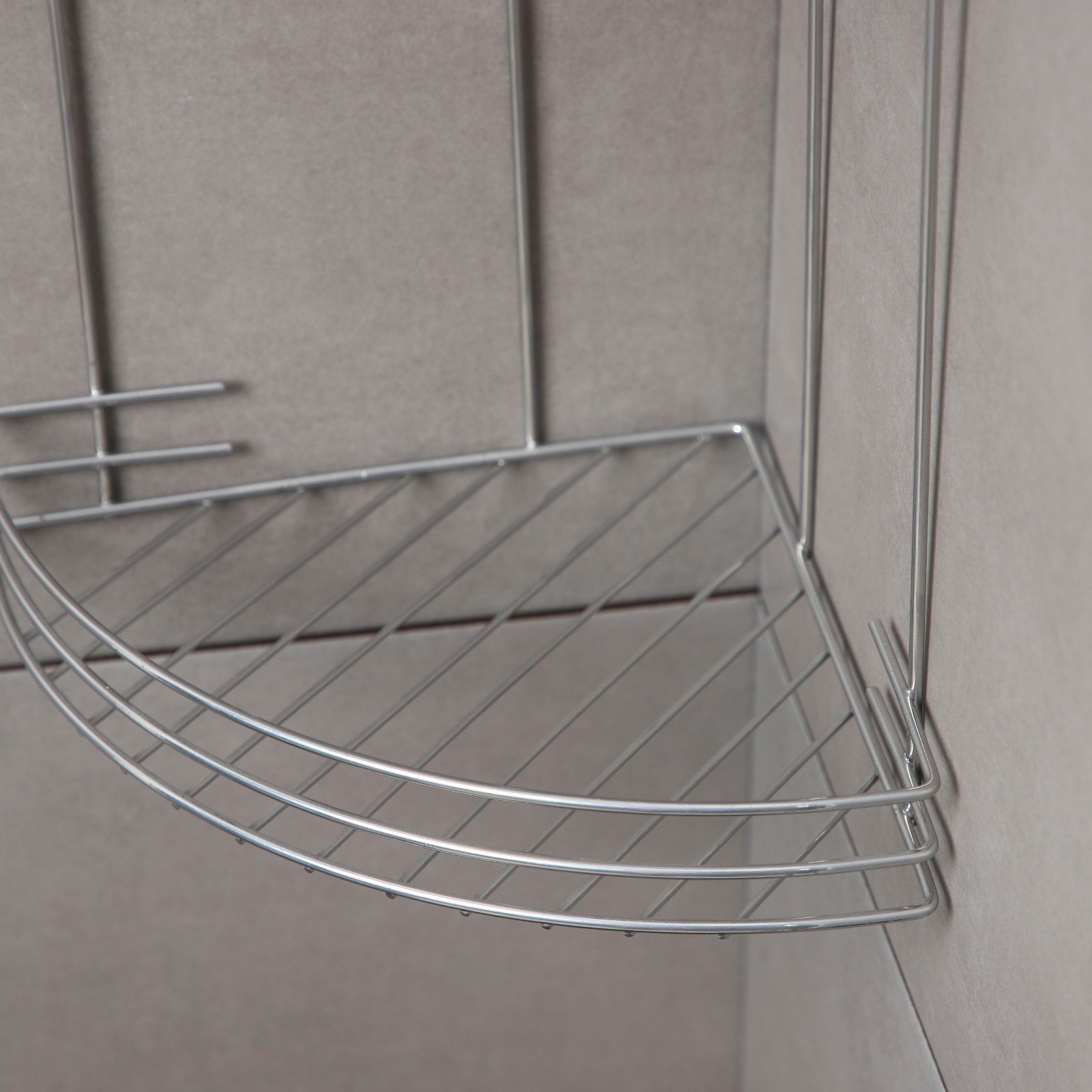 Полка для ванной угловая 2-х ярусная, 19×19×30 см, цвет хром