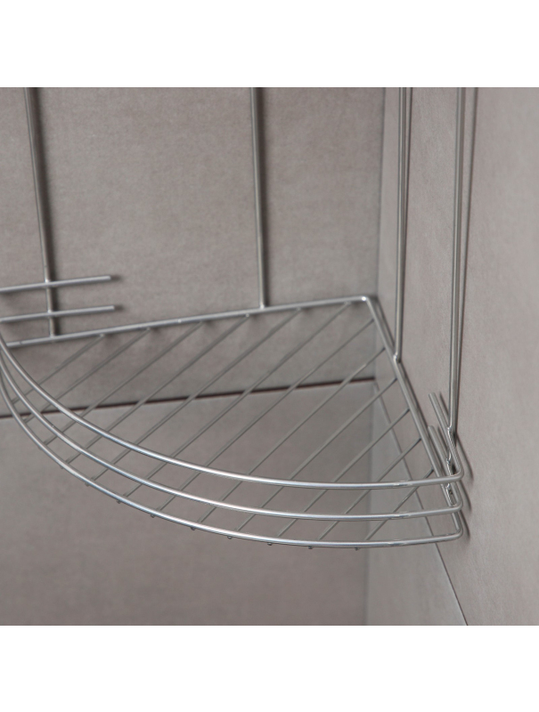 Полка для ванной угловая 2-х ярусная, 19×19×30 см, цвет хром