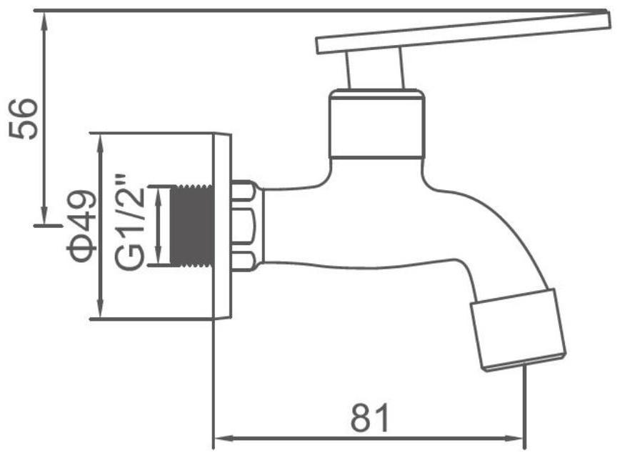 Кран водоразборный Accoona A473-2, 1/2