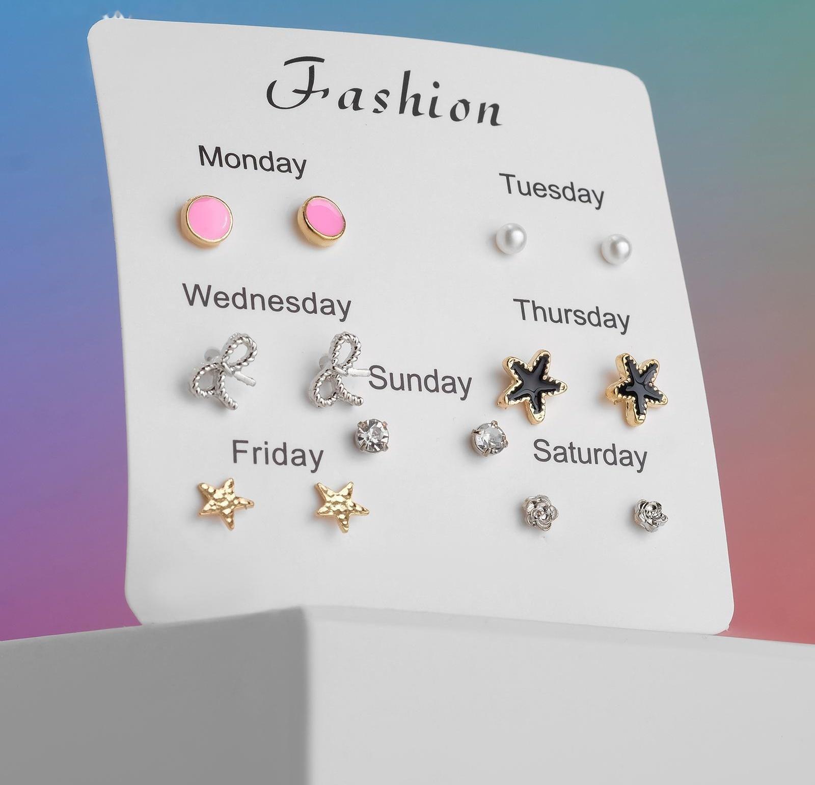 Серьги набор 7 пар 