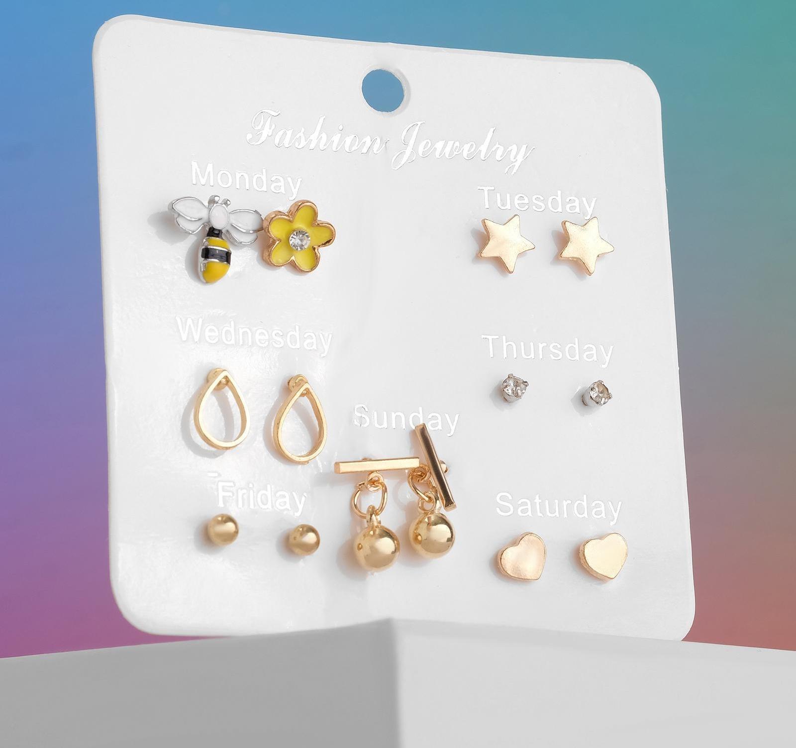 Серьги набор 7 пар 