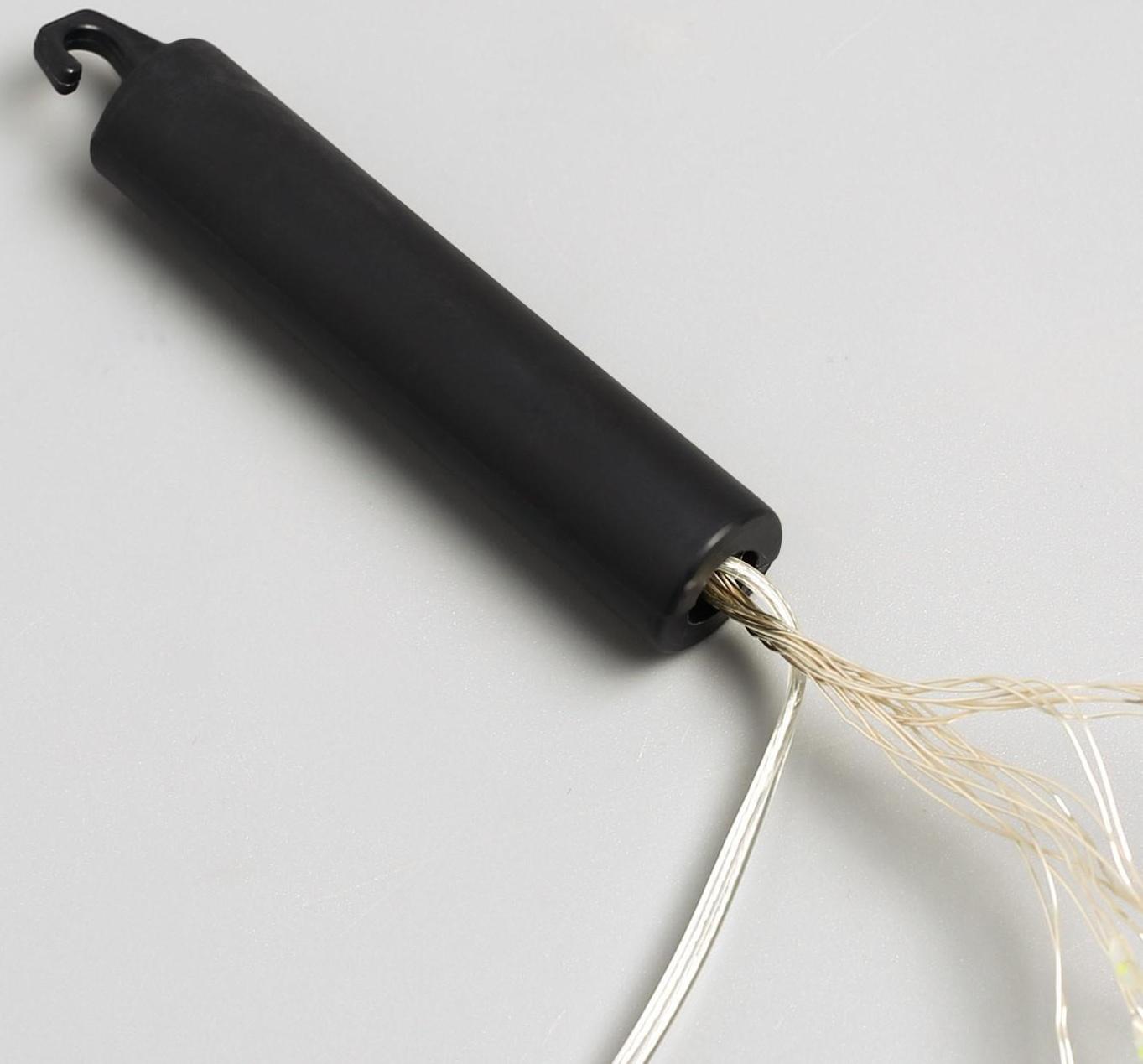 Гирлянда «Конский хвост» 10 нитей по 1 м, IP20, серебристая нить, 100 LED, свечение мульти, 2 режима, AAх3