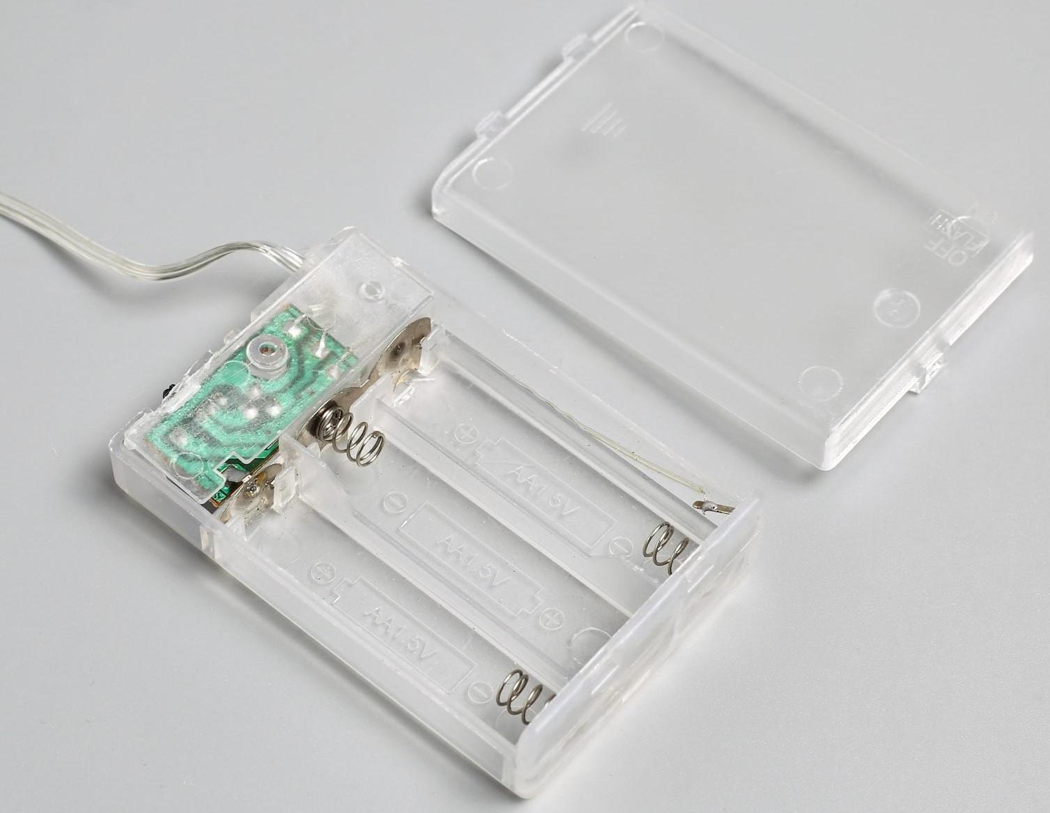 Гирлянда «Конский хвост» 10 нитей по 1 м, IP20, серебристая нить, 100 LED, свечение мульти, 2 режима, AAх3