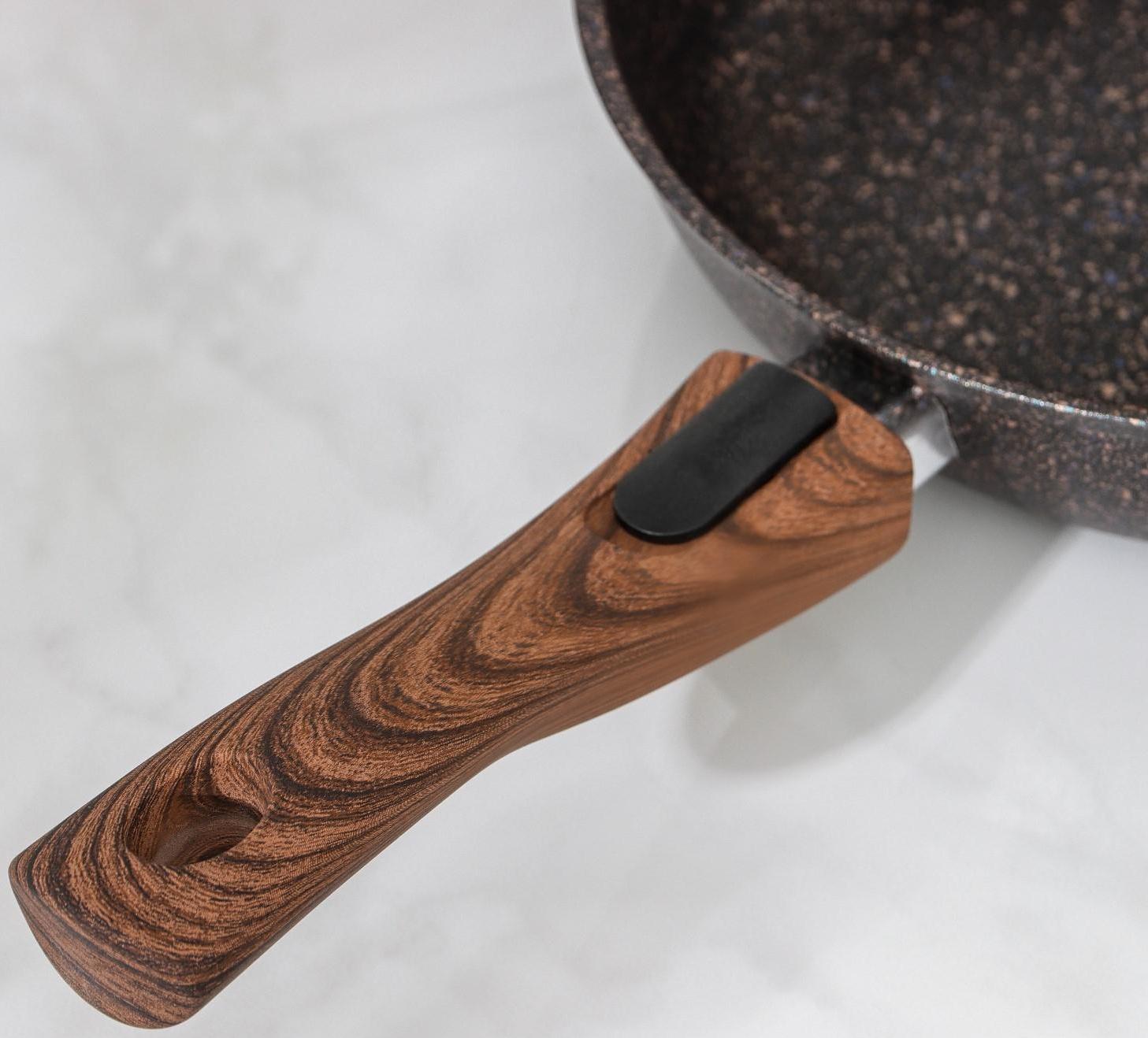 Сковорода Granit ultra, d=26 см, стеклянная крышка, съёмная ручка, антипригарное покрытие