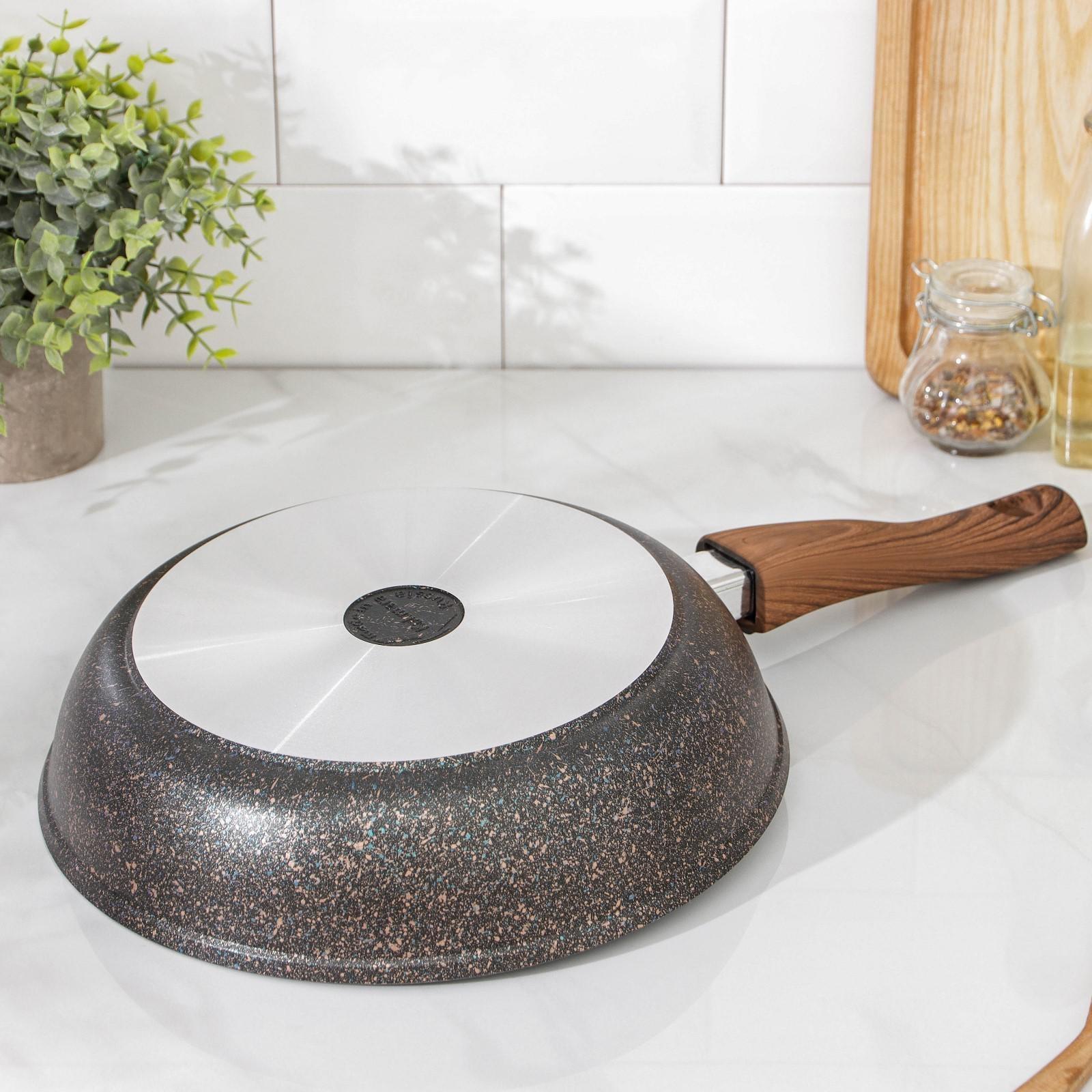 Сковорода Granit ultra, d=26 см, стеклянная крышка, съёмная ручка, антипригарное покрытие