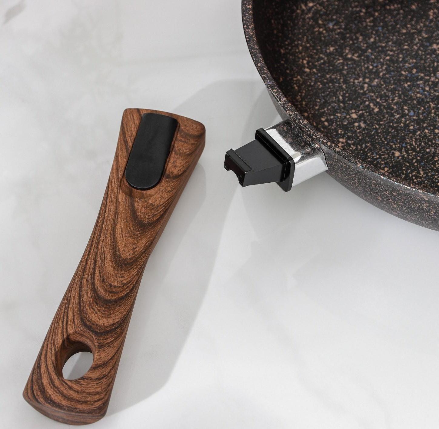 Сковорода Granit ultra, d=26 см, стеклянная крышка, съёмная ручка, антипригарное покрытие