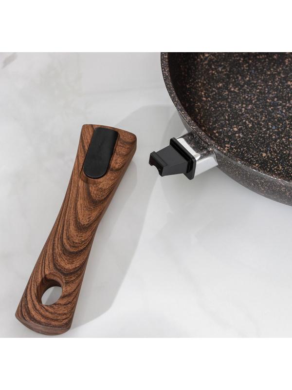 Сковорода Granit ultra, d=26 см, стеклянная крышка, съёмная ручка, антипригарное покрытие