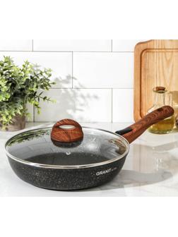 Сковорода Granit ultra, d=26 см, стеклянная крышка, съёмная ручка, антипригарное покрытие