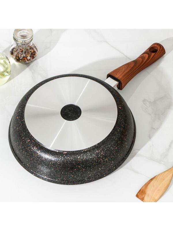 Сковорода Granit ultra, d=26 см, стеклянная крышка, съёмная ручка, антипригарное покрытие