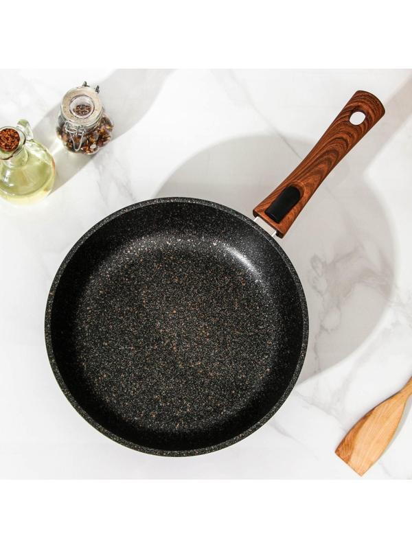 Сковорода Granit ultra, d=26 см, стеклянная крышка, съёмная ручка, антипригарное покрытие