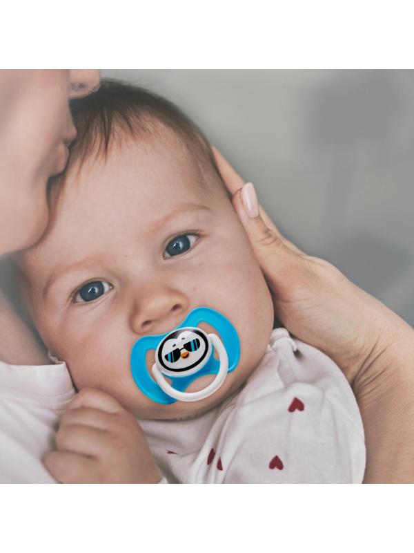 Соска-пустышка силиконовая, ортодонтическая, от 3 мес., «ТРЕНД. Пингвин»