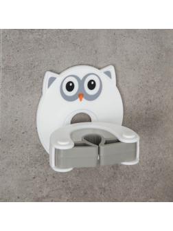 Держатель для уборочного инвентаря на липучке «Сова», 9×7,5×5,5 см, цвет МИКС