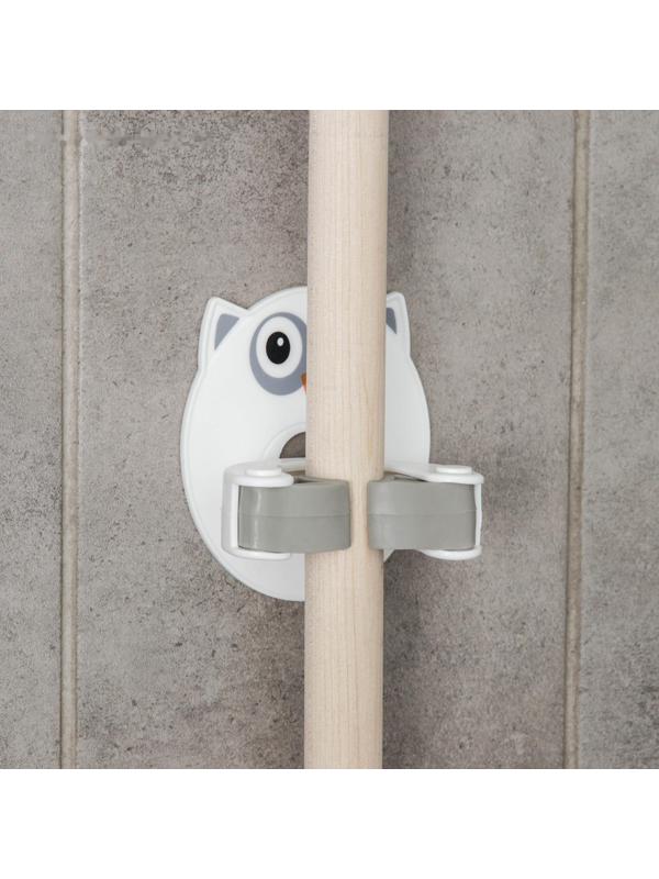 Держатель для уборочного инвентаря на липучке «Сова», 9×7,5×5,5 см, цвет МИКС