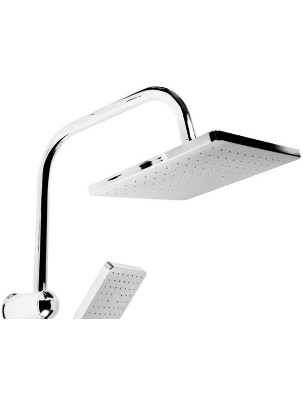 Душевая система ZEIN Z1001, тропическая и ручная лейка, шланги, стойка, мыльница, хром