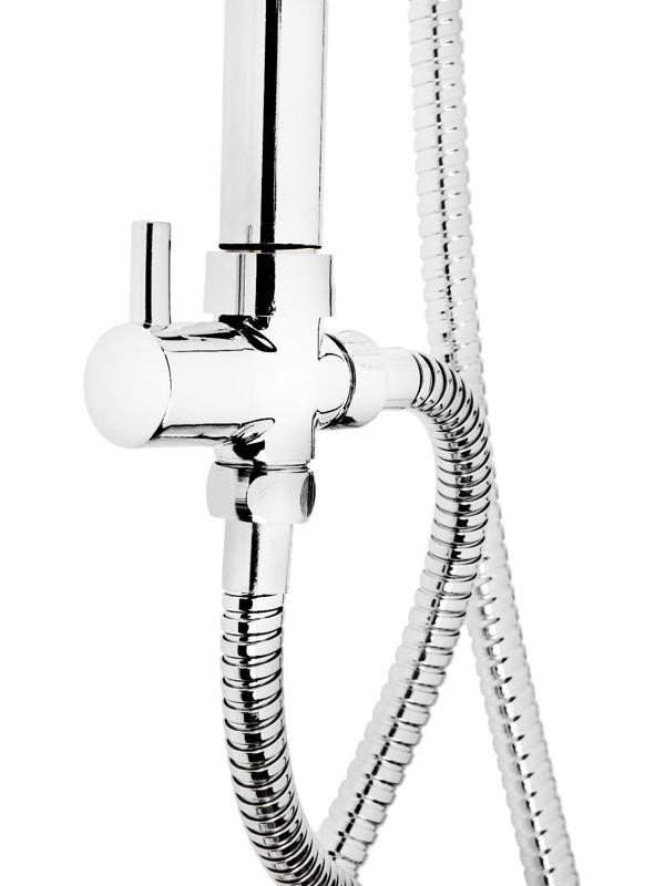 Душевая система ZEIN Z1001, тропическая и ручная лейка, шланги, стойка, мыльница, хром