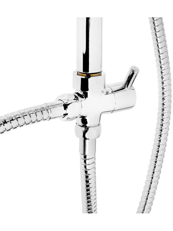 Душевая система ZEIN Z1002, тропическая и ручная лейка, шланги, стойка, мыльница, хром