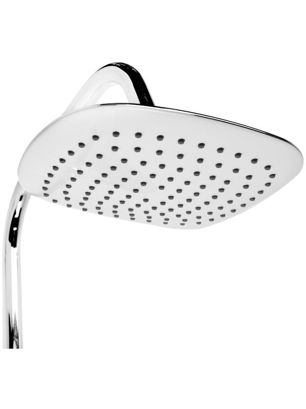 Душевая система ZEIN Z1002, тропическая и ручная лейка, шланги, стойка, мыльница, хром