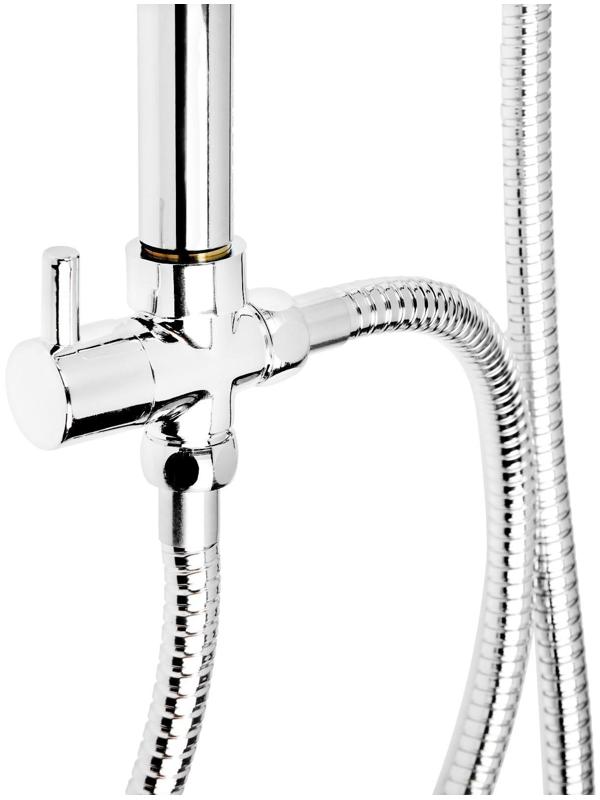 Душевая система ZEIN Z1005, тропическая и ручная лейка 3 режима,шланги,стойка,мыльница,хром