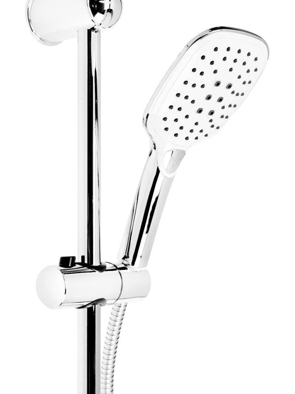 Душевая система ZEIN Z1005, тропическая и ручная лейка 3 режима,шланги,стойка,мыльница,хром
