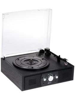 Проигрыватель виниловых дисков Ritmix LP-200B, 10 Вт, 3 скорости, BT, AUX, FM, RCA, черный