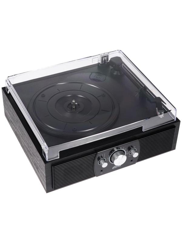 Проигрыватель виниловых дисков Ritmix LP-200B, 10 Вт, 3 скорости, BT, AUX, FM, RCA, черный