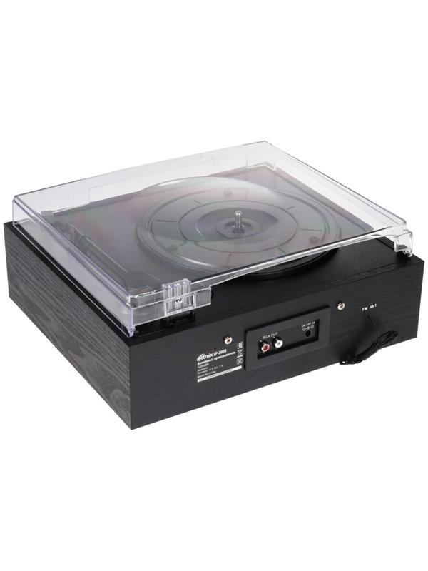 Проигрыватель виниловых дисков Ritmix LP-200B, 10 Вт, 3 скорости, BT, AUX, FM, RCA, черный