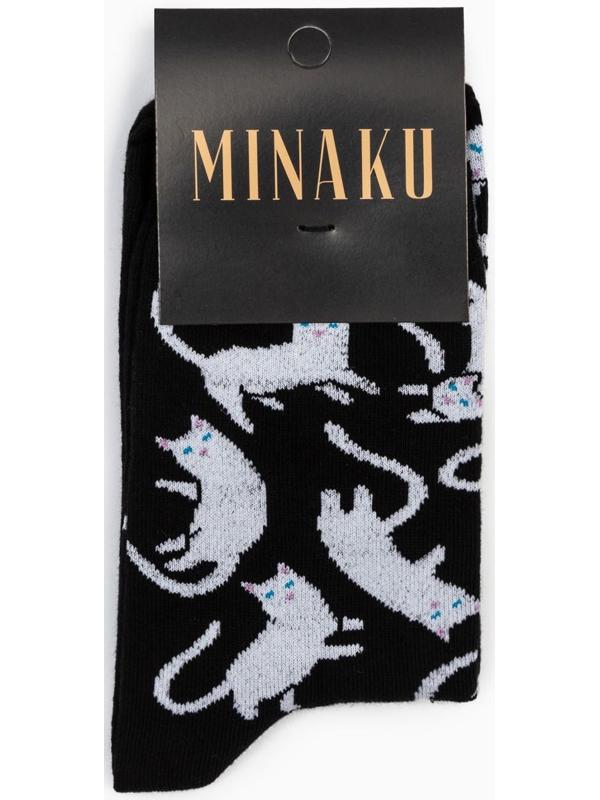 Носки MINAKU «Котики», цвет чёрный, размер 40-41 (27 см)