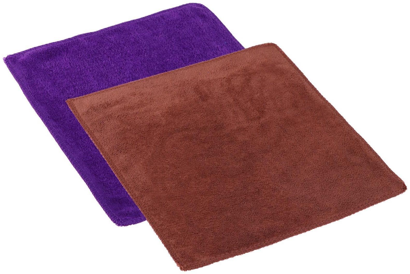 Салфетка для автомобиля Grand Caratt, толстая, микрофибра, 350 г/м², 25×25 см, набор 2 шт, микс