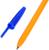 Ручка шариковая 0,7 мм, стержень синий, корпус оранжевый с синим колпачком