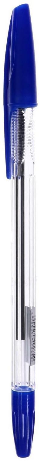 Ручка шариковая 0,7 мм, стержень синий, корпус прозрачный с синим колпачком