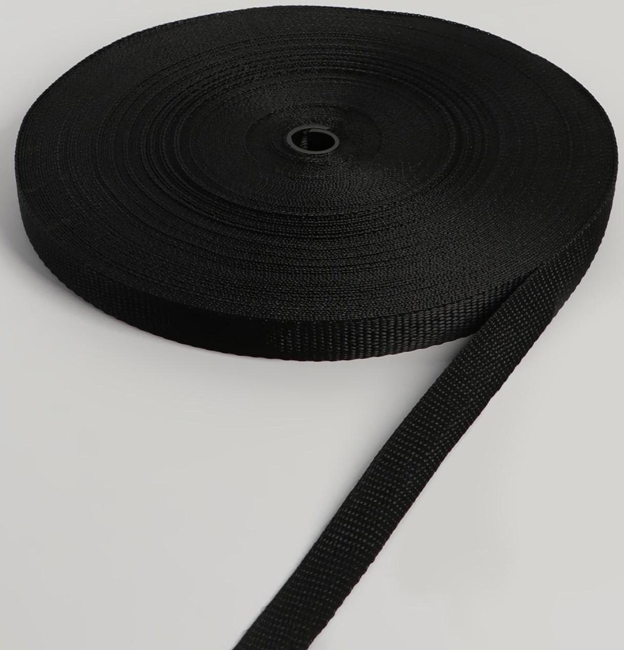 Стропа, 20 мм, 50 м, цвет чёрный