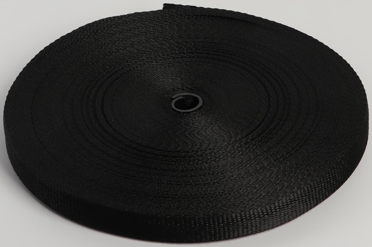 Стропа, 20 мм, 50 м, цвет чёрный