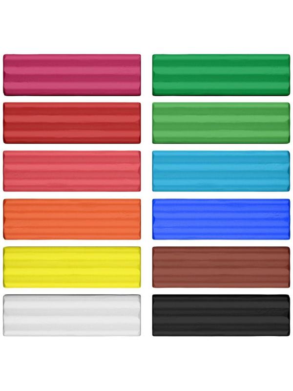 Пластилин мягкий (восковой), 12 цветов, 156 г, ErichKrause, картон, со стеком