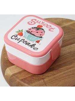 Контейнер для обеда «Капкейки», 2 отделения, 400 мл