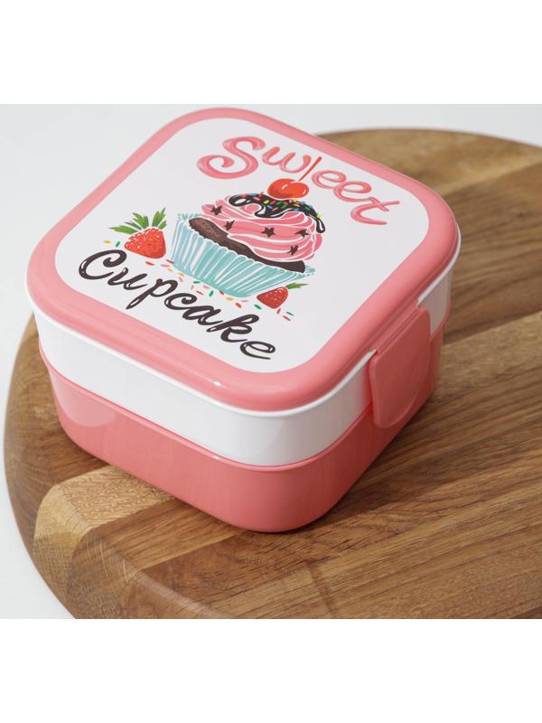 Контейнер для обеда «Капкейки», 2 отделения, 400 мл