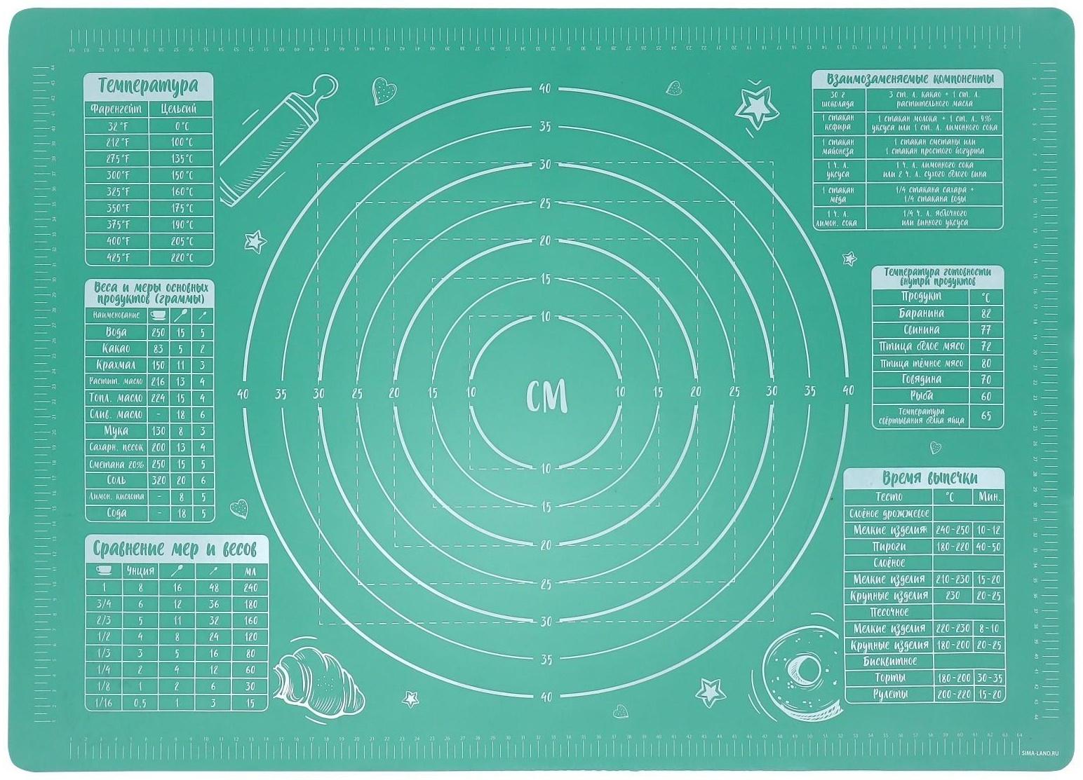 Силиконовый коврик для выпечки «Своими руками», 70 х 50 см