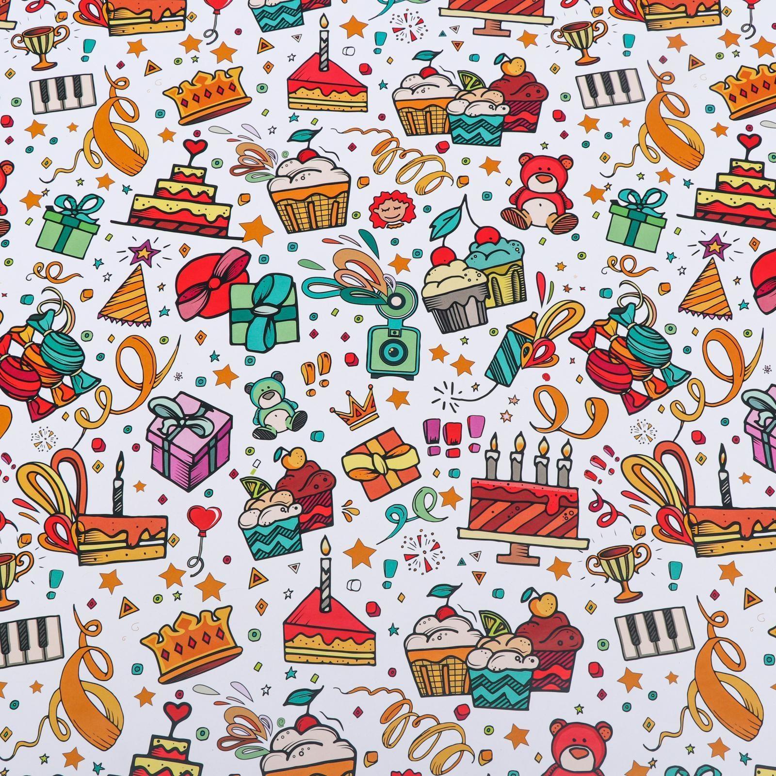 Бумага упаковочная глянцевая 