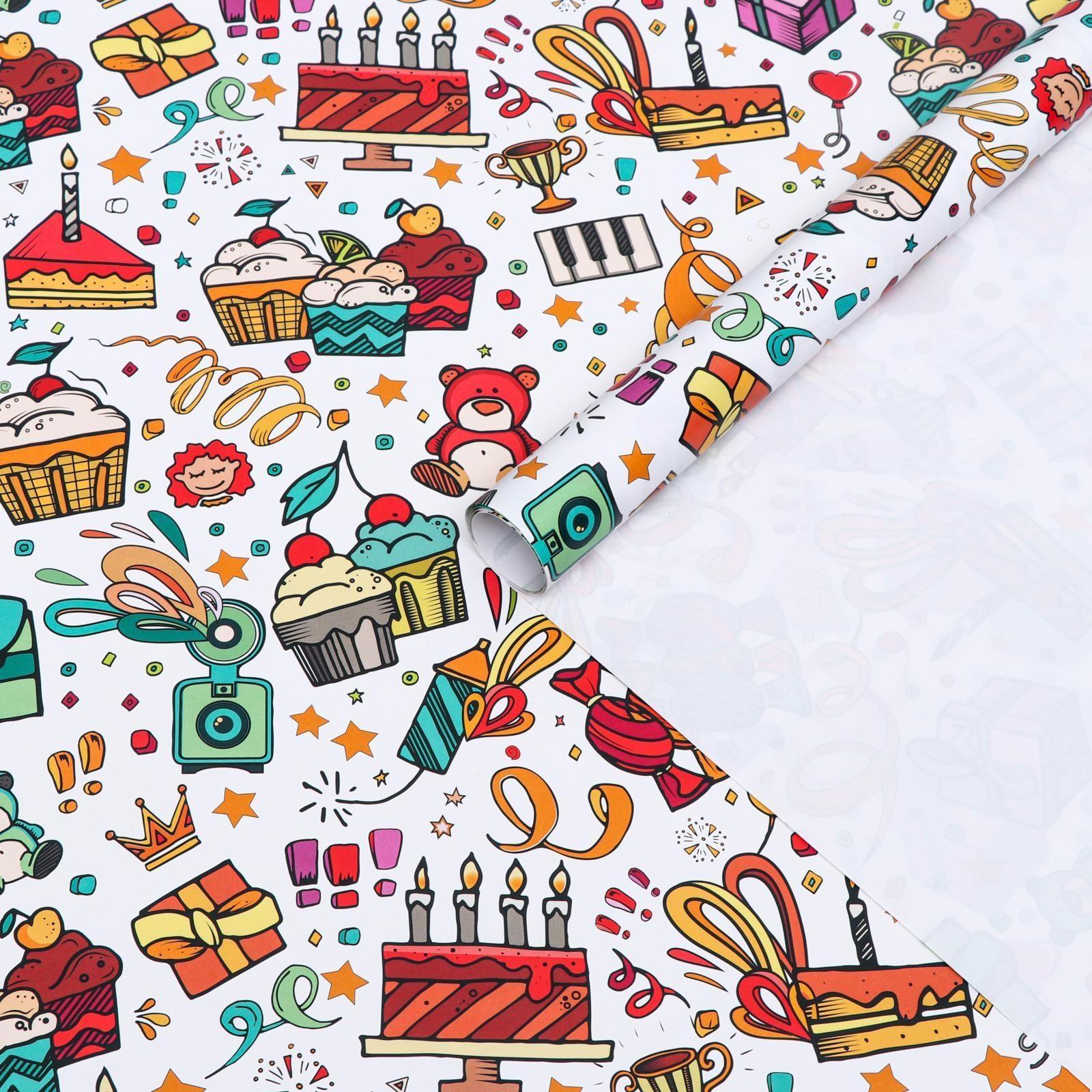 Бумага упаковочная глянцевая 